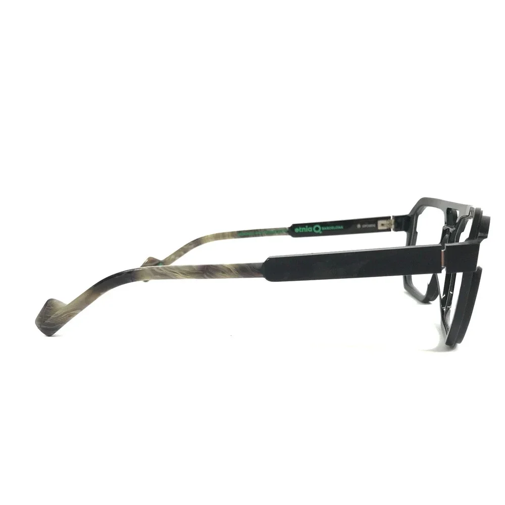 Etnia Barcelona Eyeglasses Frames CHROMA N41 BK Black Gray Horn Thick 53-16-142